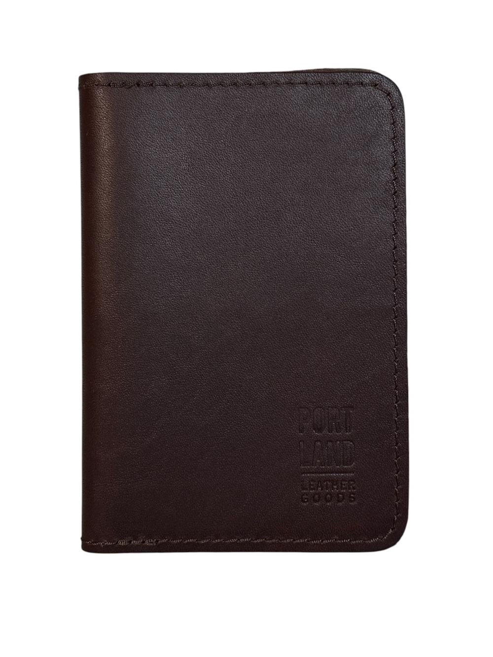 Portland Leather Goods Modern Passport Case Travel Document Holder Brown Leather